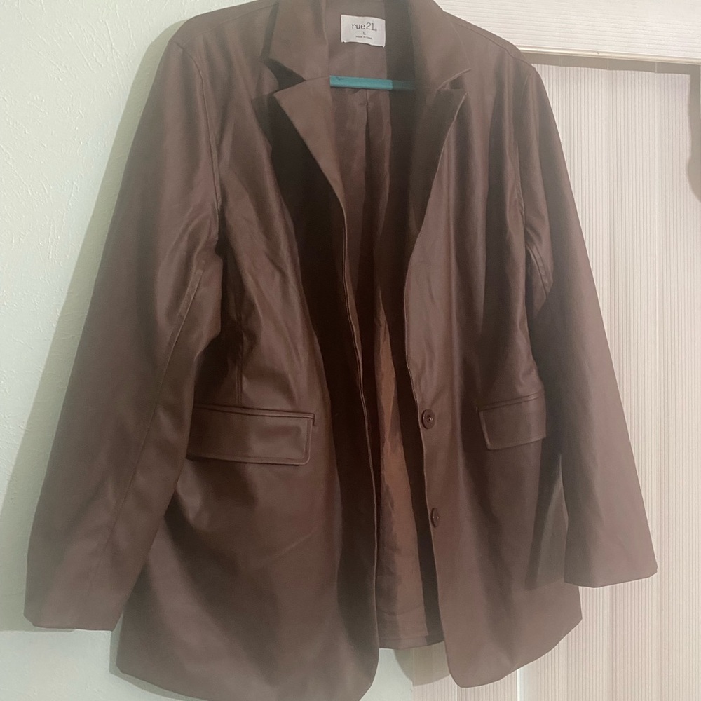 Brown leather jacket